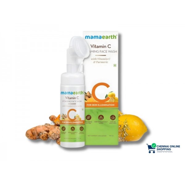 Mama Earth Vitamin C Face Wash With Foaming Silicon Brush 