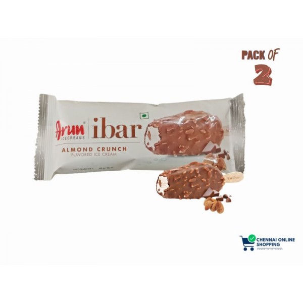 Arun Ice Cream Almond Crunch ibar 80 ml (Pack of 2)