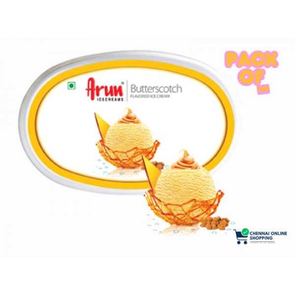 Arun Ice Cream Butter Scotch Tub 500 ml (Pack of 2)
