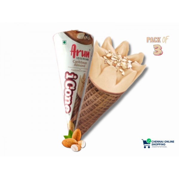 Arun Ice Cream Caribbean Almond Icone 50 ml (Pack of 3)