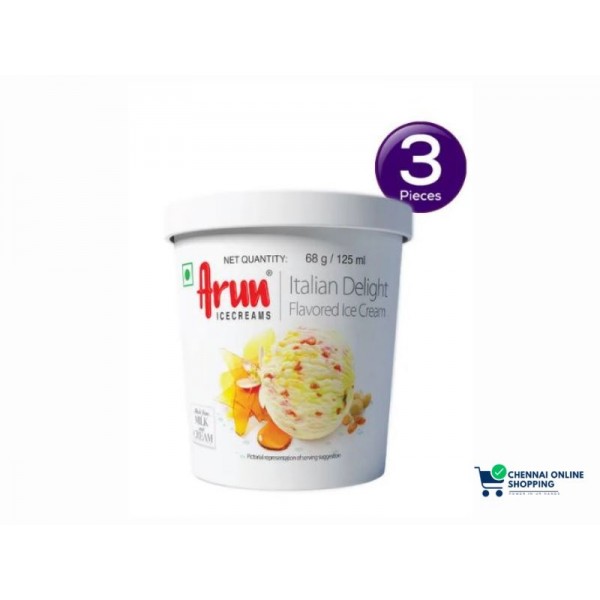 Arun Ice Cream Italian Delight Cup 125 ml (Pack of 3)