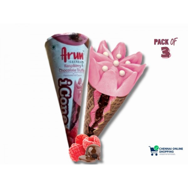 Arun Ice Cream Raspberry Choco Icone 50 ml (Pack of 3)