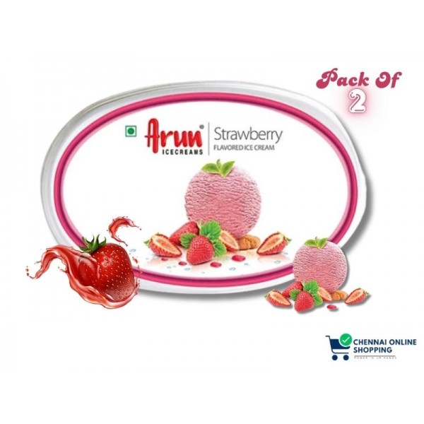 Arun Ice Cream Strawberry Tub 500 ml (Pack of 2)