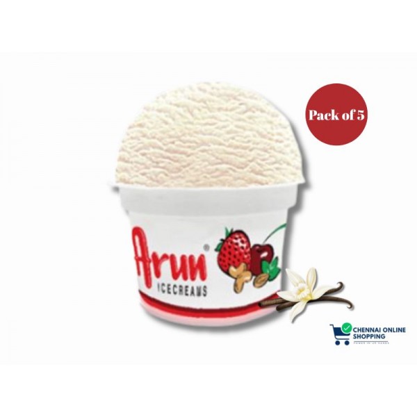 Arun Ice Cream Vanilla Cup 60 ml (Pack of 5)