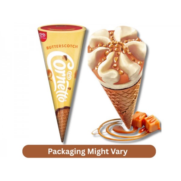 Kwality Walls Ice Cream Cornetto Butter Scotch 105 Ml