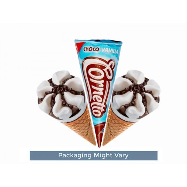 Kwality Walls Ice Cream Cornetto Choco Vanilla 105 Ml X 3 Pieces