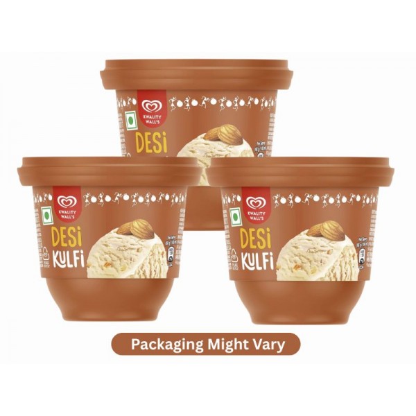Kwality Walls Ice Cream Desi Kulfi Cup 100 Ml X 3 Pieces