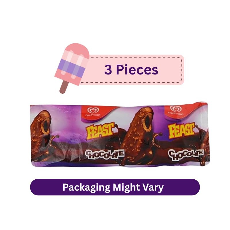 Kwality Walls Ice Cream Feast Chocolate Hardcore 70 Ml X 3 Pieces
