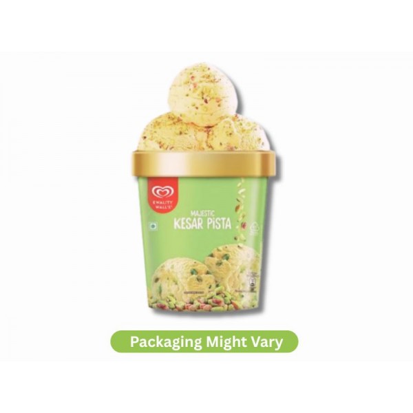 Kwality Walls Ice Cream Majestic Kesar Pista Tub 500 Ml X 3 Pieces