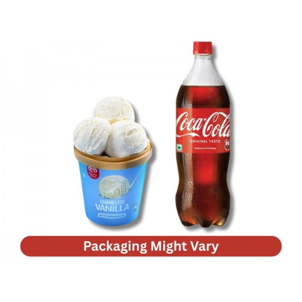 Kwality Walls Ice Cream Shameless Vanilla 700 Ml + 2.25 lt Coco Cola Soft Drinks