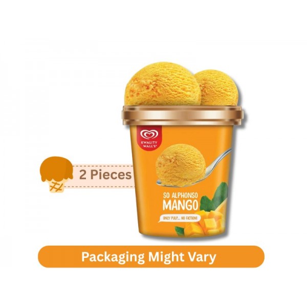 Kwality Walls Ice Cream So Alphonso Mango 700 Ml X 2 Pieces