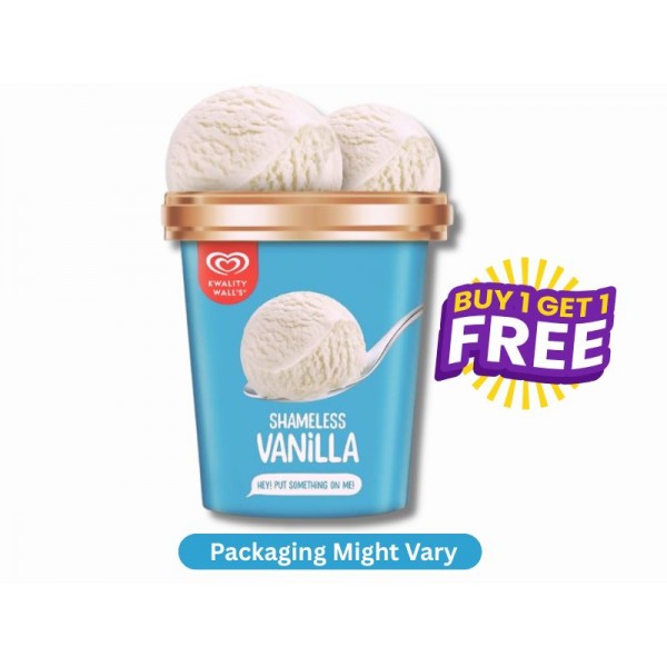 Kwality Walls Ice Crearm DF Vanilla IC PP 700 + 700 Ml (Buy1+Get1)