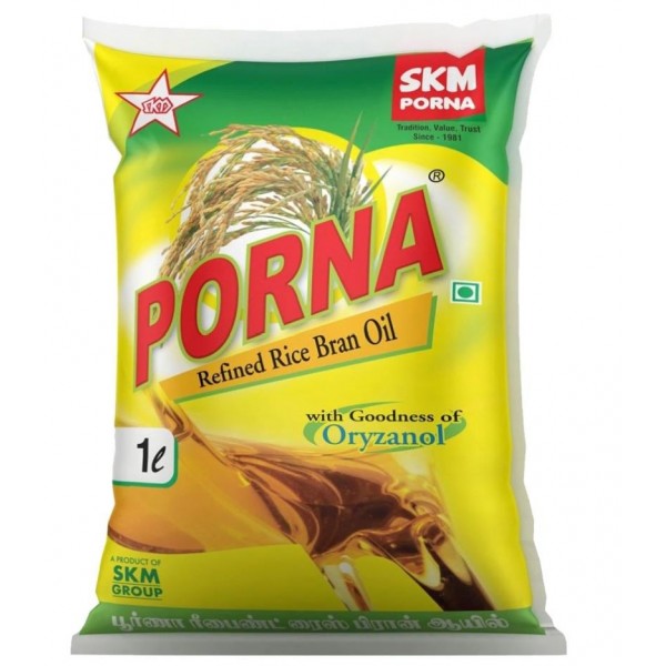 Porna Refined Rice Brand Oil 1 litre