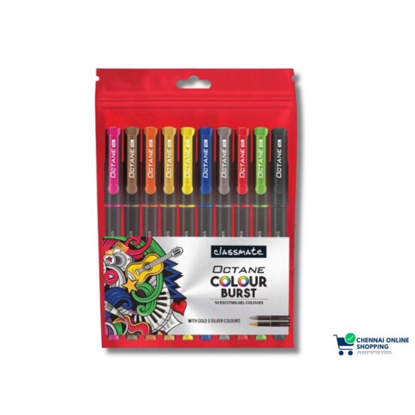 Classmate Multi Colour Burst Gel Pen Pack of 10