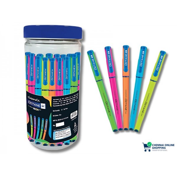Classmate Neon Gel Pen Jar Pack of 25