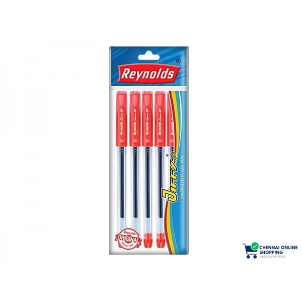 Reynolds Jiffy Red Gel Pen Set Pack Of 5