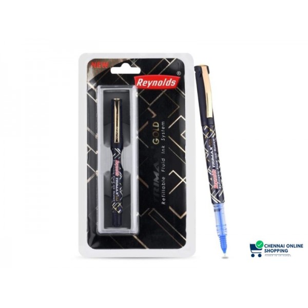 Reynolds Trimax Gold Blister Blue Ball Pen