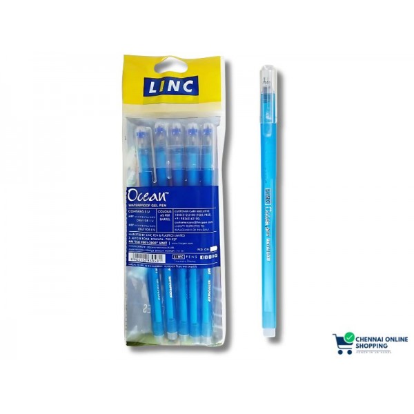 Linc Ocean Blue Gel Pen Pack Of 5