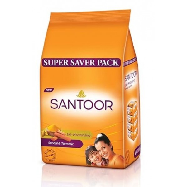 Santoor Sandal & Turmeric Bathing Soap 125gX4