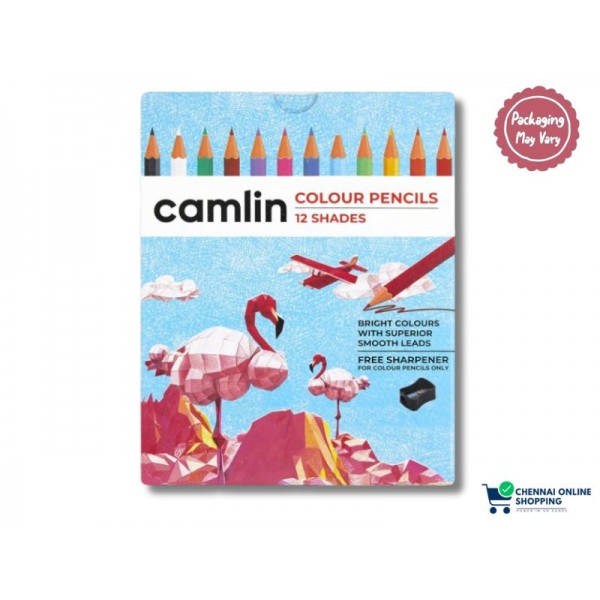 Camlin Colour Pencil Assorted Pack Of 12 Shades With Sharpener 1 Pack 12 Pieces